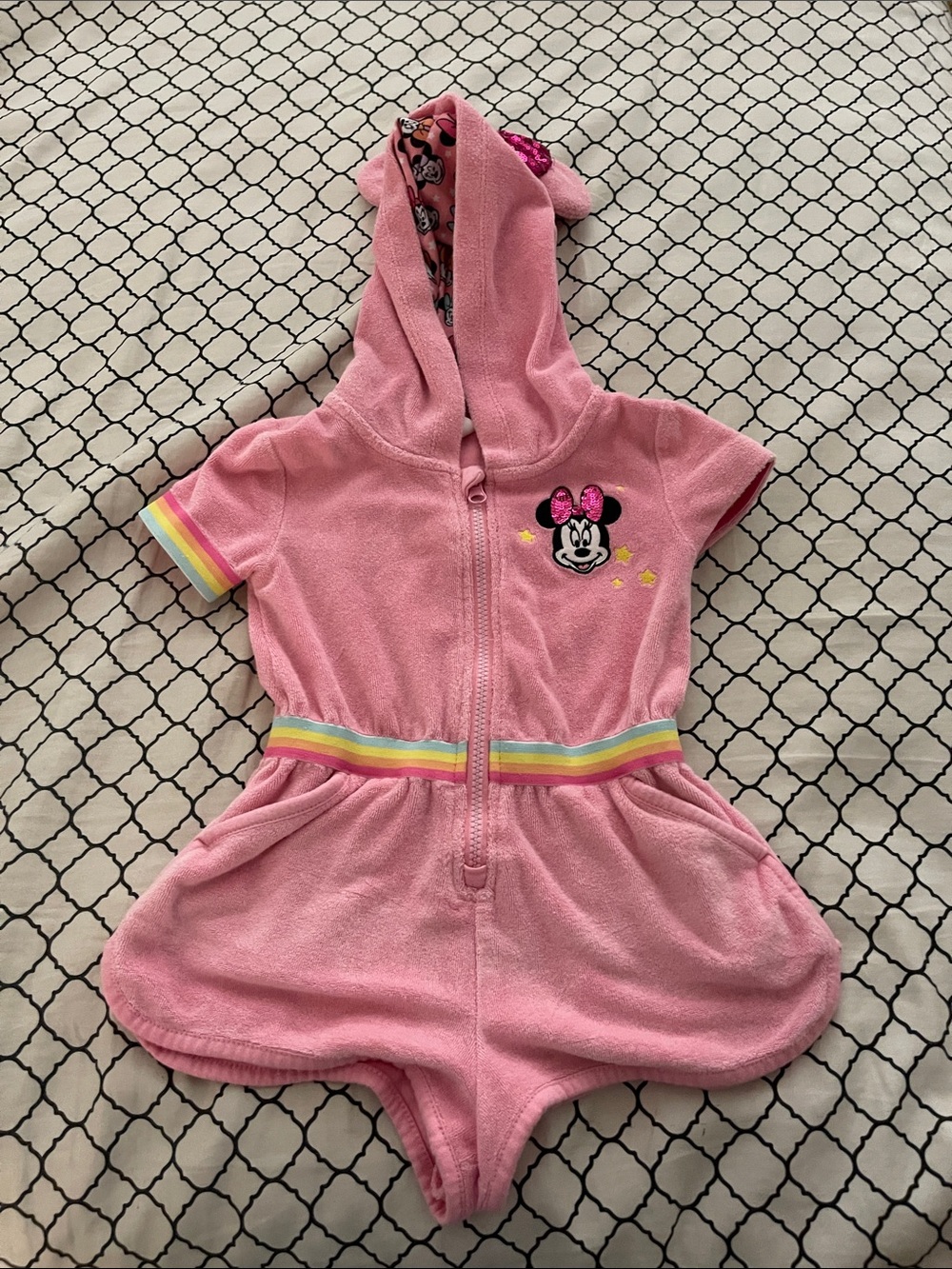 Pink Minnie Mouse Hooded One-Piece for Kids